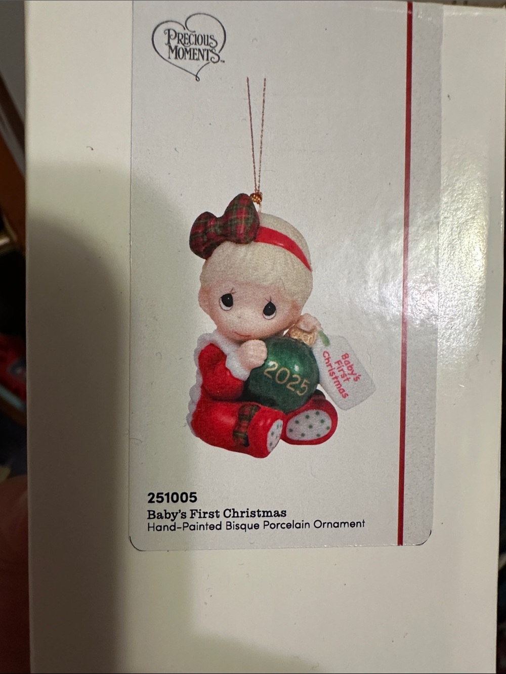Precious Moments Red Green Baby's First Christmas 2025 Ornament